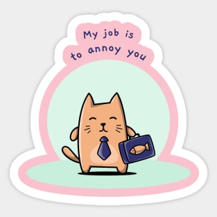 Annoying Cat Funny Sticker